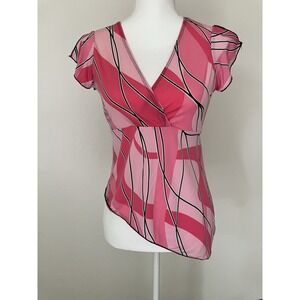 La Khaki Vintage Y2K Asymmetrical Top In Shades Of Pink Size Large